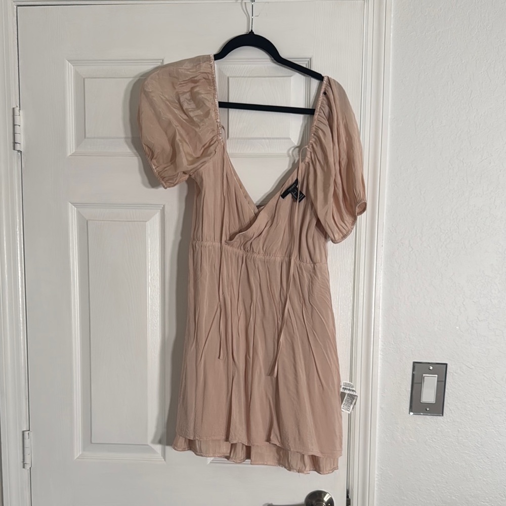 Divided Beige Mini Dress